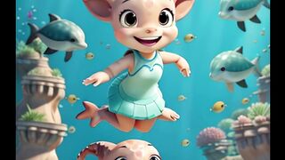 Fish baby sahrk fun and playing in this journey