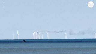 wind turbine on fire