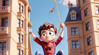 Baby spiderman see the car in crowed of people english story