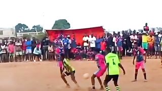 a unique way to pass the ball to a friend