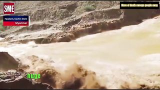 Live footage Disaster in mine Lake in Myanmar