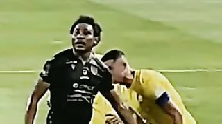 شاهد غضب رونالدو يدفع لاعب التعاون ????????