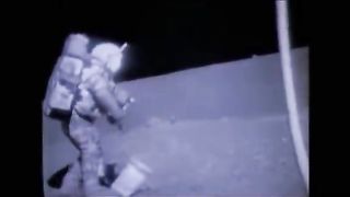 Astronaut falling on the moon.