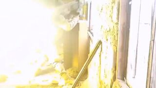 Ukraine Front Lines FGM-148 Javelin operator works on a Russian tank in the Kherson direction