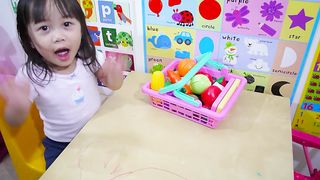 Toy Cutting Velcro Fruit Vegetables Demo - Playtime FUN