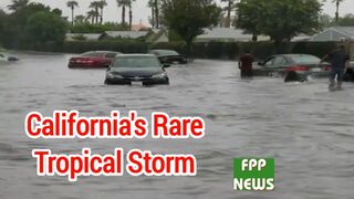 California reels rare tropical storm