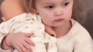 Mother take care of baby