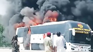 Van in fire