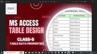 MS Access Table Data Properties - TLCC Live Class 5
