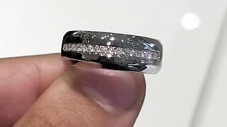 Real Diamond & Solid White Gold Wedding Band
