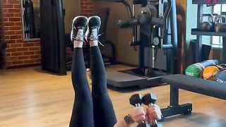 Flexible girl spiritualy yoga and gymnastics workout 10