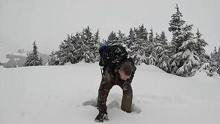 Dugout shelter under 10ft of snow