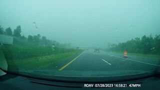 Lightning Strike Over Highway