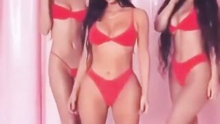 Kylie red bikini photoshoot