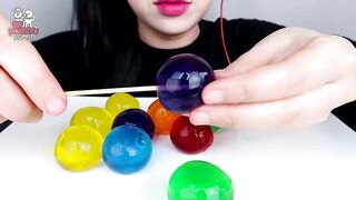 ASMR RAINBOW DESSERTS 무지개 먹방 팝핑보바, 보석젤리, 별사탕 먹방 POPPING BOBA, JELLY, GUMMY MUKBANG NO TALKING EATING