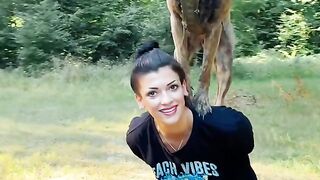 Dogs and girl