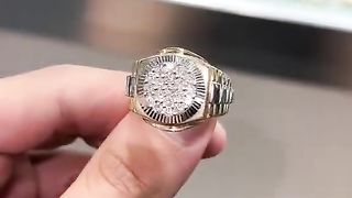 Real Gold & Diamond Men's Rolex Bracelet, Chain & Ring