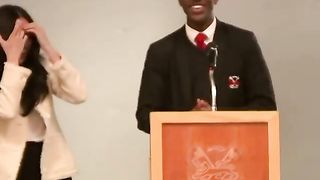 Meghan Markle wife of prince Harry flirting with a school boy