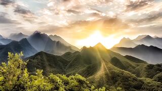 Sunlight in the mountains nature
