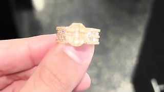 Solid 14k Gold & Real Diamonds HIS & HER Wedding Bands