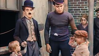 1921 - Charlie Chaplin "The Kid"  Episode in colors. 4K 60fps