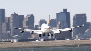 Rear View Of Plane Landing