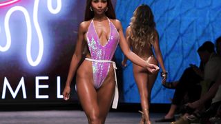 Sultry Maria Vicario for Swim Week x Pink Melon See beautiful women from all over the world displaying beauty