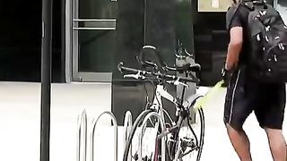 Bike stuck in pole