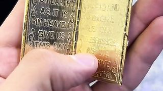Solid Gold 3D Bible Our Father Pendant by Ijaz Jewelers