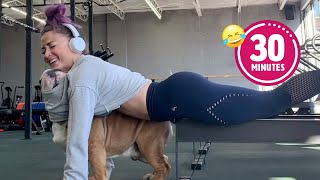 Dog Slips Into Woman's Workout |FUNNIEST Pets Of The Year...So Far (2023)