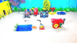 diy mini diesel engine with mini water pump | diy tractor | farm diorama