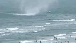 Footage waterspout beach.