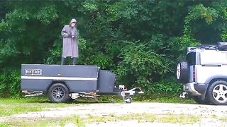 camping alone in rain..