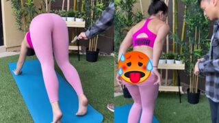 He transforms the yoga pants completely