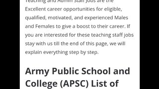 latest teaching vacancies in army public school and college 2023 | jobs in APSC 2023 |teaching jobs in army school for female 2023