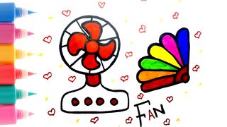 Learn Fan Drawing, Coloring For Kids & Toddlers