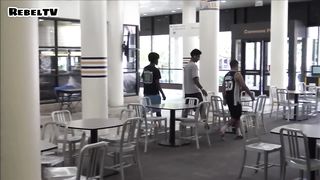 Ultimate chair pulling prank.