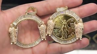 Real Gold Saint Jude Centenario Coin Bezel Pendant