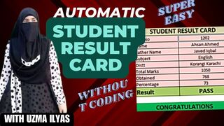 How to create student result card in Excel without coding