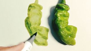 Tiger skin and pepper sketching method with marker pen  Green peppers, chili peppers#Painting process Mark pen hand-drawingHand-