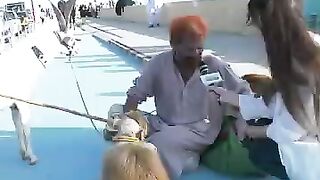 Monkey goat show