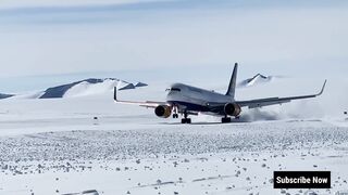 Icelandair Boeing 767 Landing On An Ice Runway