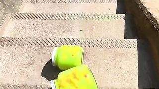BOTTLES ON BIG STAIRS! DOUBLE DUCKIES ???????????????????????? ASMR