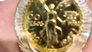 Real Gold 3D Eagle Centenario Bezels Pendant