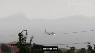 TAP Airbus A321 Failed Landing Attempt In a Storm