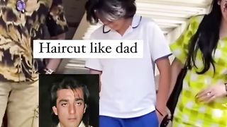 The Junior Khalnayak is here. Sanjay Dutt's son gets haircut just like his father in his young days