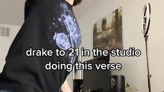 Drake in the studio with 21savage tiktok