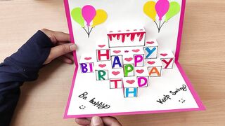 DIY - Beautiful handmade birthday greeting card / DIY Birthday pop up card / Birthday card idea