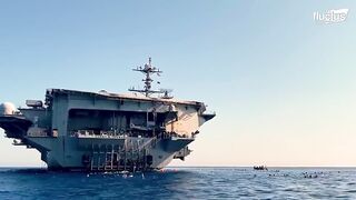 What Happen When Sharks Swim too Close to US aircraft Carrier and Ships