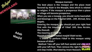 Cara atau Tutorial Adab Masjid (Mosque manners)